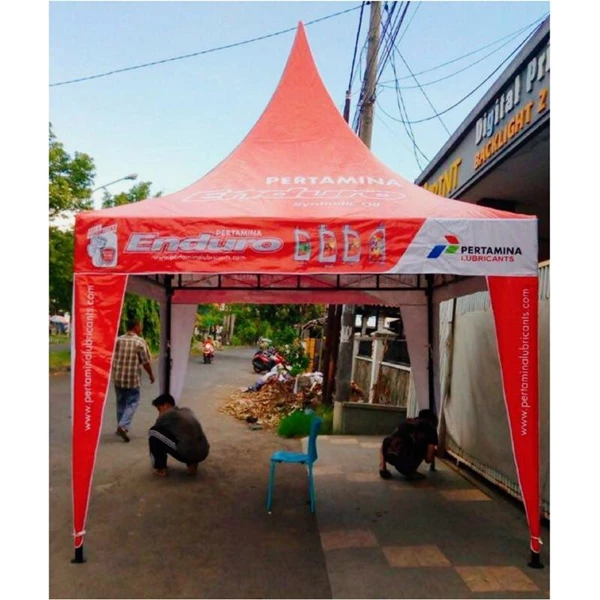 Tenda Promosi Kerucut Warna Merah