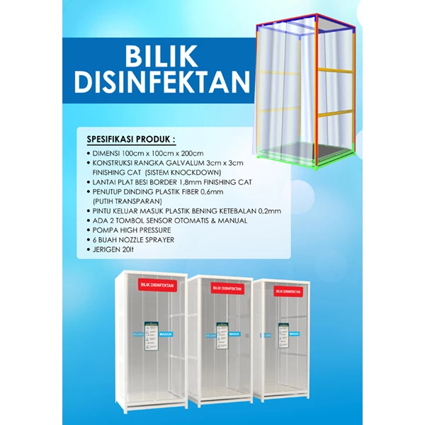 Disinfectant booth 100 x 100 x 200 cm