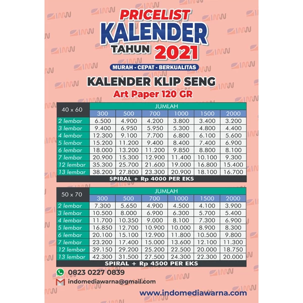  KALENDER DINDING 2021